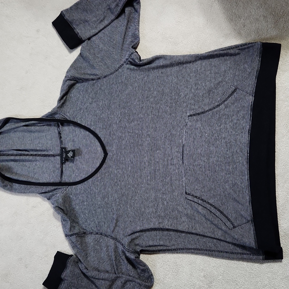 Rafaella Black Stripe Athleisure Casual Top - 1X